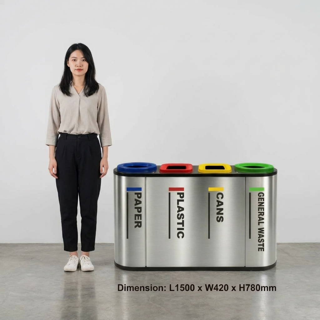 置物 The use is up to you 4 in 1 recycling bin | Quattour | Ausko – Ausko Pte Ltd