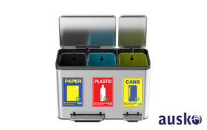 ausko eco friendly step on recycling bin