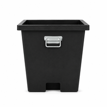 Load image into Gallery viewer, Black rectangular trash can with a solid handle and a wide opening, designed for use in a rubbish chute.