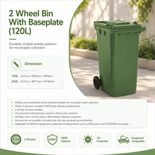 Load image into Gallery viewer, 2 Wheel Bin With Baseplate