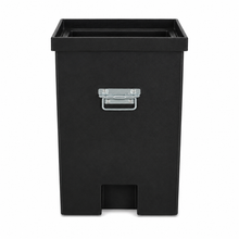 Load image into Gallery viewer, A black rectangular trash can with a solid handle and a wide opening, designed for use in high-rise apartments.