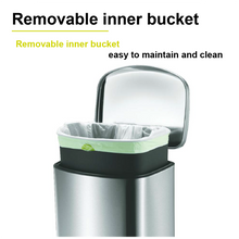 Load image into Gallery viewer, Della stainless steel trash / rubbish can with a removable inner bucket that is easy to maintain and clean