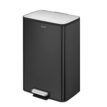 Load image into Gallery viewer, EKO black trash / rubbish step-on can with metallic pedal
