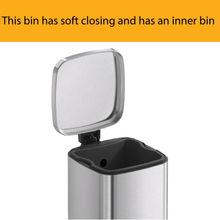 Load image into Gallery viewer, JAVA stainless steel trash / rubbish bin with soft closing mechanism and inner bin 