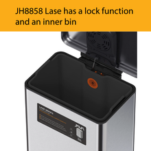 Load image into Gallery viewer, JH8858 Lase trash bin with built-in lock feature and removable inner liner for secure and convenient waste handling