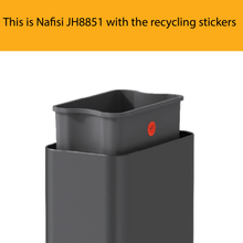 Load image into Gallery viewer, Nafisi JH8851 trash can with inner liner and recycling stickers, modern waste bin designed for organized waste sorting and easy disposal