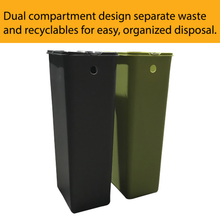 Load image into Gallery viewer, JAVA dual compartment inner bins for trash and recycling, removable waste containers for easy sorting and organized disposal