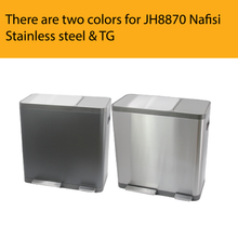 Load image into Gallery viewer, JH8870 Nafisi dual-compartment trash bin available in stainless steel and dark grey 