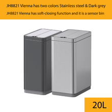 Load image into Gallery viewer, 20L JH8821 Vienna sensor trash bin in stainless steel and dark grey with soft-close lid and touchless opening