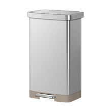 Load image into Gallery viewer, EKO stainless steel rectangular trash/rubbish step-on can with a metallic 