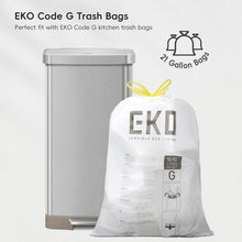 Load image into Gallery viewer, EKO Code G trash/rubbish bags with a EKO stainless steel step-on trash can 