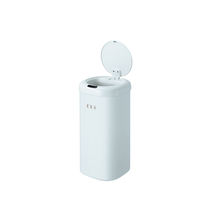 Load image into Gallery viewer, A cylindrical side angle view of EKO EK9184 sensor bin with automatic lid open