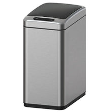 Load image into Gallery viewer, automatic stainless steel trash / rubbish bin, slim rectangular sensor bin with touchless lid, modern hygienic waste bin for kitchen, bathroom or office