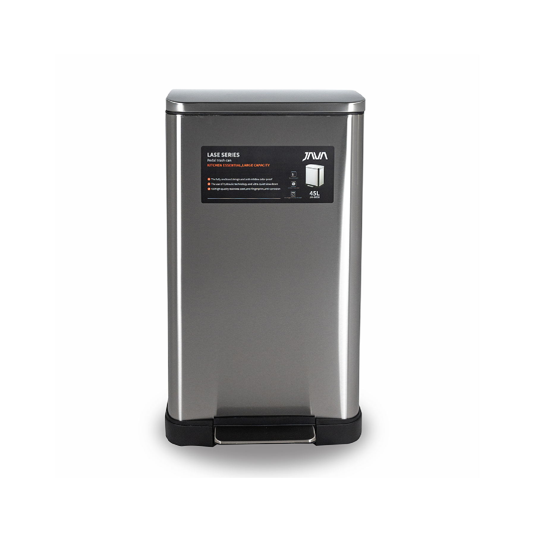 Ausko JH8858 | Pedal Bin | Stainless Steel Soft-Close Waste Bin | Ausko ...