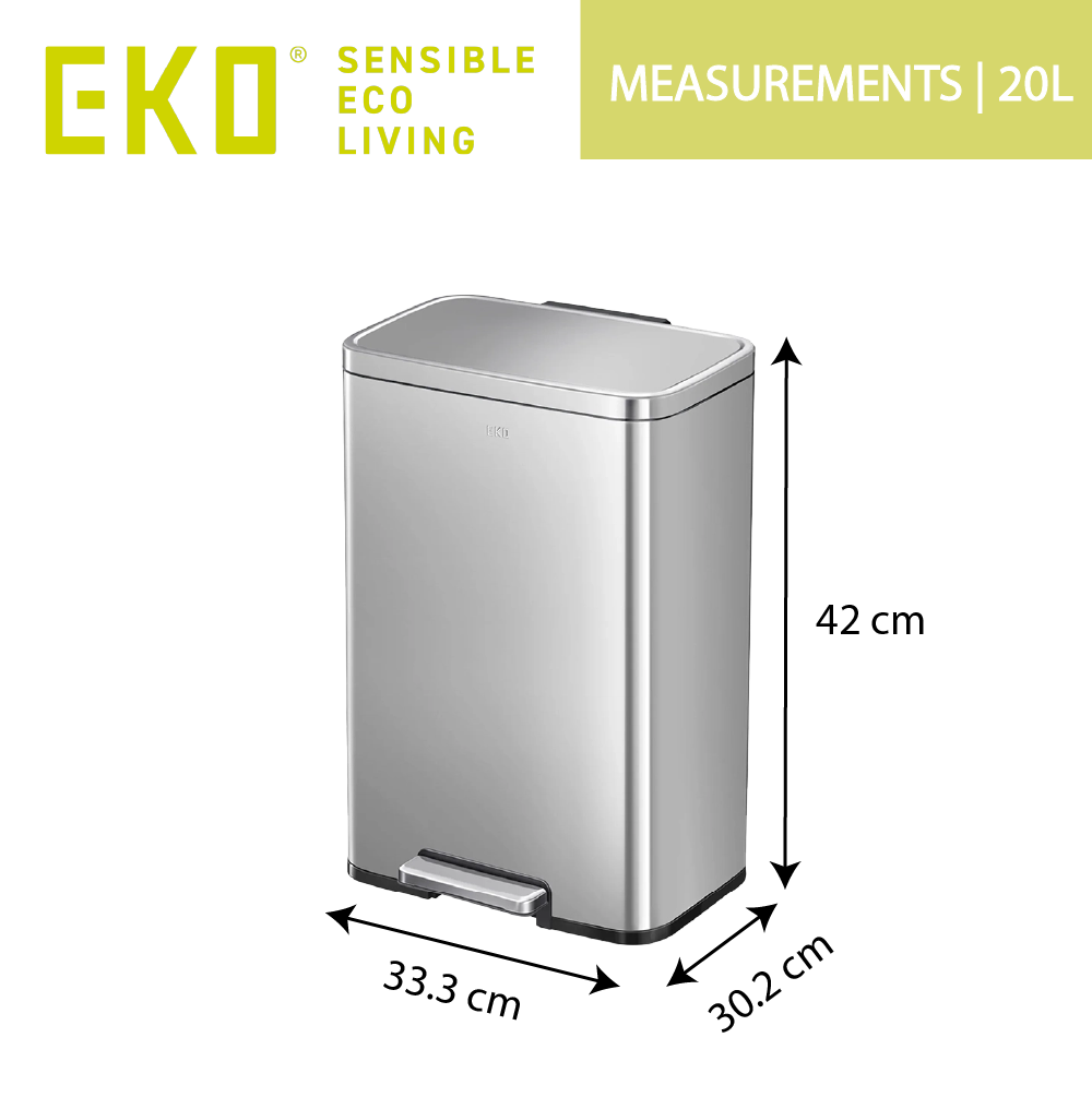 eko cube pedal bin EK9361 | EKO Madison | Step Bin Pedal | Soft-Close Bin