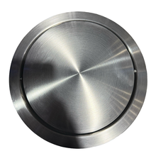 Load image into Gallery viewer, Round stainless steel swing lid with brushed metal finish, featuring a smooth circular design for easy push-open access and durable everyday use