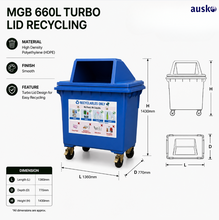 Load image into Gallery viewer, MGB 660L Turbo Lid Recycling