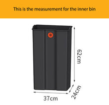 Load image into Gallery viewer, Black trash bin with sleek modern design, featuring a smooth finish and durable construction for everyday home or kitchen use