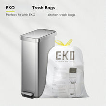 Load image into Gallery viewer, EKO stainless steel trash/rubbish slim bin with EKO branded trash/rubbish bag