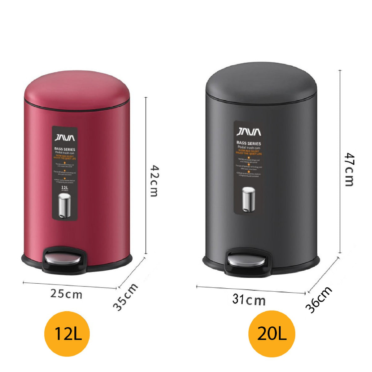 JH8853 | Pedal Bin | Stainless Steel Waste Bin Multiple Sizes | Ausko ...