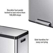 Load image into Gallery viewer, EKO stainless steel trash/rubbish bin with foot pedal and side handles 
