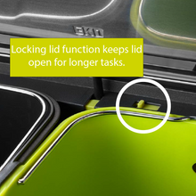 Load image into Gallery viewer, EKO stainless steel recycling trash / rubbish bin a locking lid function feature 