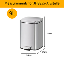 Load image into Gallery viewer, 9L compact pedal bin—perfect for smaller spaces, offering hands-free convenience with a sleek and modern stainless steel design.