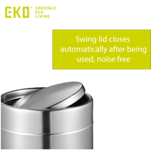 Load image into Gallery viewer, EKO stainless steel trash / rubbish bin with a swing lid that is noise free
