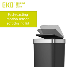 Load image into Gallery viewer, Fast-reacting motion sensor opens instantly, while the soft-close lid ensures quiet, smooth, and hands-free operation.
