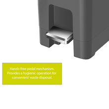 Load image into Gallery viewer, EKO gray trash / rubbish step-on bin with hands-free pedal mechanism
