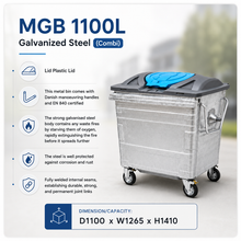 Load image into Gallery viewer, MGB 1100L Galvanized Steel (Combi)
