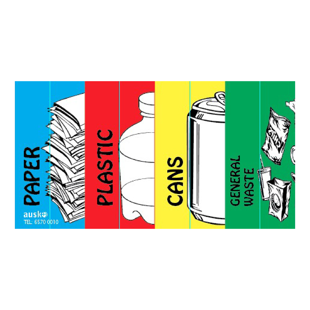 4-Stream Recycling Sticker | Recycling Sticker B2 | Ausko – Ausko Pte Ltd