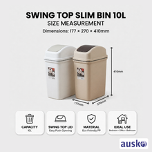 Load image into Gallery viewer, Swing Top Slim Bin