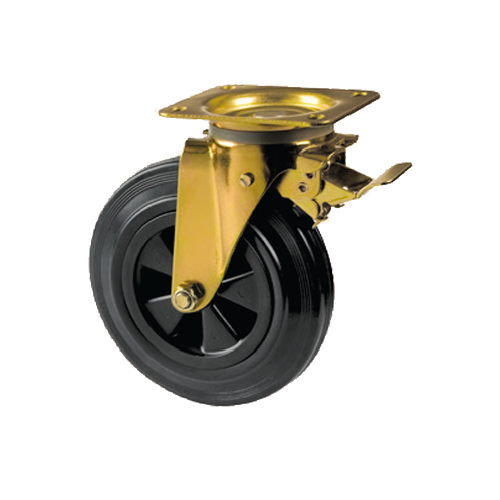 200mm Plastic Hub Brake Castor Wheel Ausko Pte Ltd